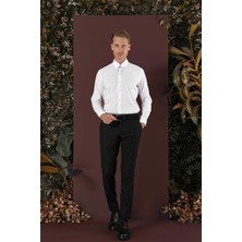 Efor Erkek Slim Fit Yünlü Siyah Pantolon P 1136