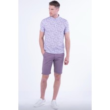 029 Slim Fit Lila Bermuda