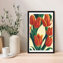 1 Adet Bej Mdf Zeminli Açık Bej Soyut Mdf Çerçeve Görünümlü Mdf Tablo