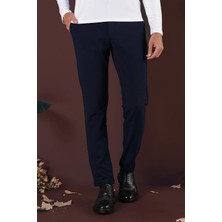 Efor Erkek Slim Fit Yan Cepli Dokulu Esnek Casual Lacivert Pantolon P 1139
