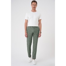 Efor Erkek Comfort Fit Rahat Kalıp Kırçıllı Beli Lastikli Yeşil Jogger Pantolon P 1176