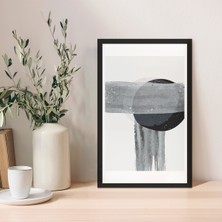 1 Adet Siyah Mdf Zeminli Açık Bej Dalgalar Mdf Çerçeve Görünümlü Mdf Tablo