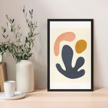 1 Adet Bej Mdf Zeminli Altın Spiral Mdf Çerçeve Görünümlü Mdf Tablo