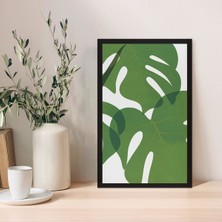 1 Adet Dekoratif Mdf Zeminli Krem Doğal Mdf Çerçeve Görünümlü Mdf Tablo