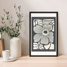 1 Adet Lacivert Mdf Zeminli Koyu Gri Minimal Mdf Çerçeve Görünümlü Mdf Tablo
