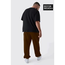 Erkek Büyük Beden Paça Lastikli New York Baskılı Ince Eşofman Altı  SPR25BEA48