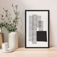 1 Adet Bej Mdf Zeminli Bronz Doğal Mdf Çerçeve Görünümlü Mdf Tablo