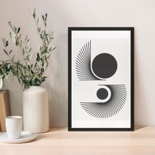 1 Adet Mavi Mdf Zeminli Krem Minimal Mdf Çerçeve Görünümlü Mdf Tablo