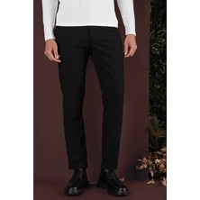 Efor Erkek Slim Fit Yan Cepli Dokulu Esnek Casual Siyah Pantolon P 1139