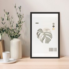 1 Adet Gri Mdf Zeminli Krem Spiral Mdf Çerçeve Görünümlü Mdf Tablo