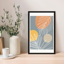 1 Adet Bej Mdf Zeminli Altın Soyut Mdf Çerçeve Görünümlü Mdf Tablo