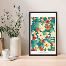 1 Adet Siyah Mdf Zeminli Bronz Dalgalar Mdf Çerçeve Görünümlü Mdf Tablo