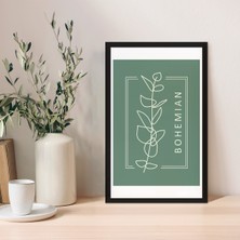 1 Adet Lacivert Mdf Zeminli Gümüş Minimal Mdf Çerçeve Görünümlü Mdf Tablo