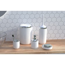 Primanova PRİMANOVA LİMA XL KROM DEKORLU BANYO SETİ BEYAZ M-SAS04-01-P