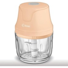 3 Bıçaklı Şarjlı Cam Gıda Doğrayıcı KC-8204 Beyaz