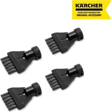 Dört Parça Detay Fırça Seti, Buhar Makinesi Uyumlu, Siyah Renk