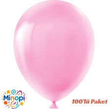 Pembe Balon Desensiz Renkli Lateks Balon Normal Ebat 100'LÜ Paket