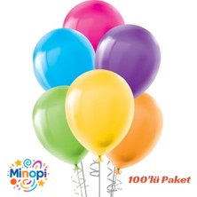 Karışık Balon Desensiz Renkli Lateks Balon Normal Ebat 100'LÜ Paket