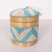 Mylamp Bali Boncuklu Bambu Saklama Kutusu M 15X17 cm