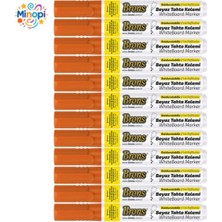 Turuncu Tahta Kalemi 12'li Set Doldurulabilir Yerli Beyaz Tahta Kalemi