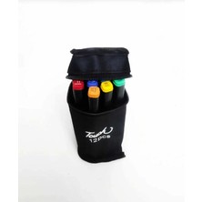 12 Adet Çift Taraflı Marker Keçeli Kalem Seti Çantalı