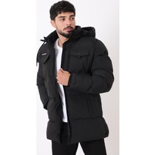 Göğüs Cepli Içi Kürklü Uzun Şişme Mont Pldp 2957_50456