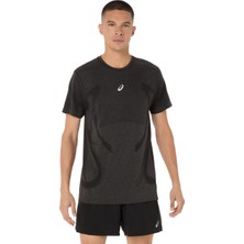 Asics Road Seamless Ss Top Erkek Siyah Beyaz Tshirt 2011D355-001