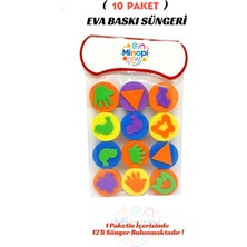 10 Paket Eva Baskı Süngeri 12'li Paket Farklı Şekiller Boya Süngeri