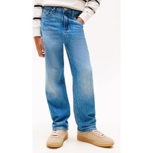 Erkek Çocuk Skater Kesim Eskitme Görünümlü Jean Pantolon - Mavi