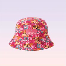 Nickelodeon Paw Patrol Pembe Karışık Desenli Ipli Bucket Kız Çocuk Şapkası