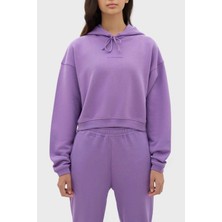 Les Benjamins Kapüşonlu % 100 Pamuk Crop Fit Sweat Bayan Sweat LB23FWESSFUHD