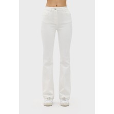 Les Benjamins Pamuklu Yüksek Bel Flare Jeans Bayan Kot Pantolon LB24SSKISFUPT