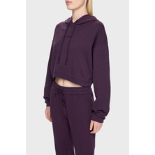 Les Benjamins Pamuklu Crop Fit Kapüşonlu Sweat Bayan Sweat LB24FWESSFUHD