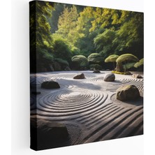 Popcas Zen Kaya Bahçesi Duvar Sanatı - Huzur Dolu Ambians Kanvas Tablo