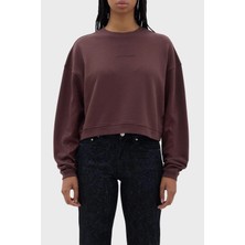 Les Benjamins Pamuklu Relaxed Fit Crop Sweat Bayan Sweat LB23FWFRWFUSW