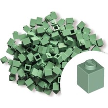 50 Adet 1x1 Kum Yeşili Tuğla Duvar Parçası - 50 Piece 1x1 Sand Green Brick Parts