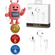 Mobilx iPhone 15/16 Type-C Kablolu Kulaklık – Orijinal Ses, Mikrofonlu, Tak-Çalıştır