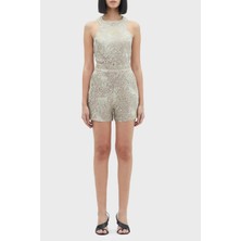 Les Benjamins Yumuşak Dokulu Suni Ipekli Yüksek Bel Relaxed Fit Short Bayan Short LB23SSHOEFUSO