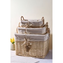 Salice Hasır 3 Lü Kulplu Sepet Organizer Düzenleyici