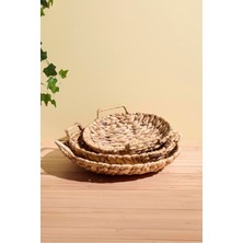 Cilento Hasır 3'lü Yuvarlak Sepet Seti