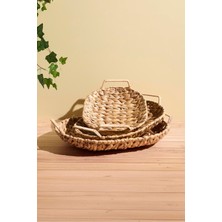 Cilento Hasır 3'lü Oval Sepet Seti