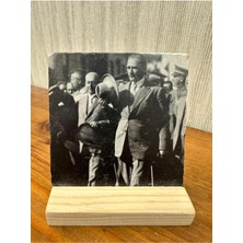 Atatürk Baskılı Taş Masa Üstü Tablo Dekor 10X10CM - Tablo - Dekor