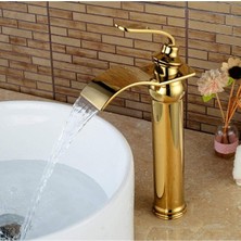 Banyo Çanak Lavabo Bataryası Gold Altın Dore Yeni Şelale 7 Yıl Garantili Ithal