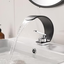 Banyo Lavabo Bataryası Siyah/krom Şelale 5 Yıl Garantili Ithal Yeni Oval Tasarım.
