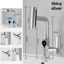 Akıllı Dijital Sıcaklık LED Ekran Banyo Lavabo Bataryası Asansörlü 4 Fonksiyonlu Ithal 7 Yıl Garanti