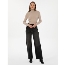 Pierre Cardin Kadın Siyah Loose Fit Jean Pantolon 50314123-VR046