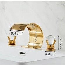 Banyo Lavabo Küvet Jakuzi Bataryası Ankastre Gold Renk Yeni Taşlı Model Şelale 7 Yıl Garanti