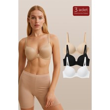 Kadın Basic B Kap Dolgusuz Sütyen 3'lü Paket – Rahat & Şık Iç Giyim | Asorti 002