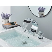 Banyo Lavabo Küvet Jakuzi Bataryası Ankastre Krom Renk Yeni Taşlı Model Şelale 7 Yıl Garantili Ithal