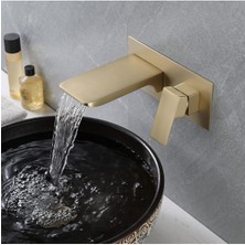 Banyo Bataryası Küvet Jakuzi Lavabo Ankastre Mat Gold Yeni Şelale 7 Yıl Garantili Sıva Altı Dahil